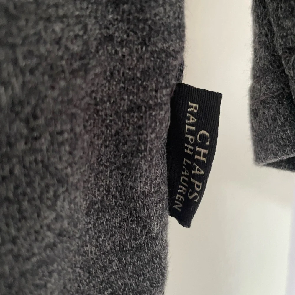 Chaps Ralph Lauren Gray Long Sleeved Polo Shirt